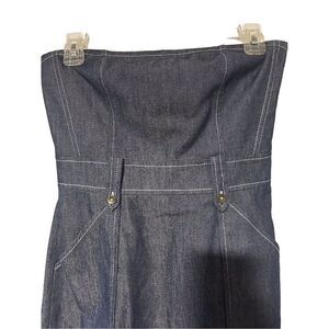 Express Strapless Denim Bodycon Midi Dress Blue Size 1/2 Women's Fashion